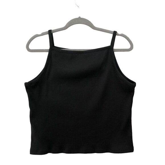 Old Navy Tops - Old Navy Ribbed Tank Top Womens XL Black Square Neck Cropped
